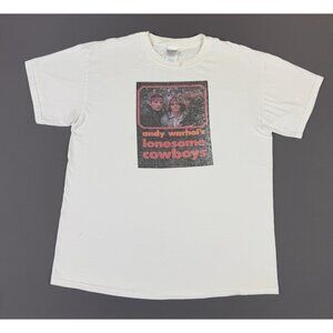 Vintage Y2K Rare Andy Warhol Lonesome Cowboys Promo Art White Shirt Large Tee